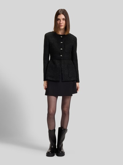 HUGO Shaped fit blazer van bouclé, model 'AFRANZI' Zwart - 1