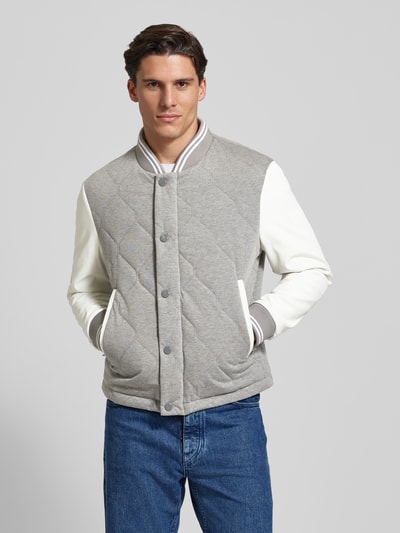 HECHTER PARIS Collegejack met labeldetail Lichtgrijs - 4