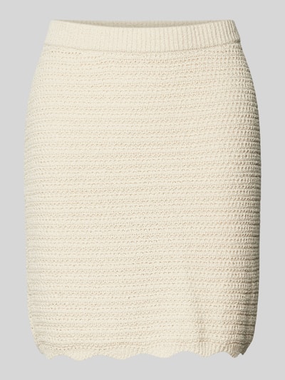 Vero Moda High Waist Minirock mit Strukturmuster Modell 'BORABORA' Beige 2