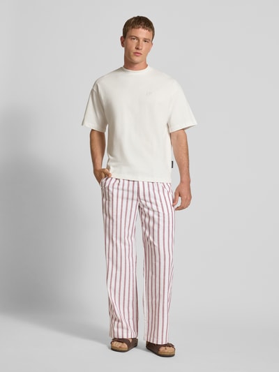 PROHIBITED Wide Leg Stoffhose mit Leinen-Anteil Rot 1