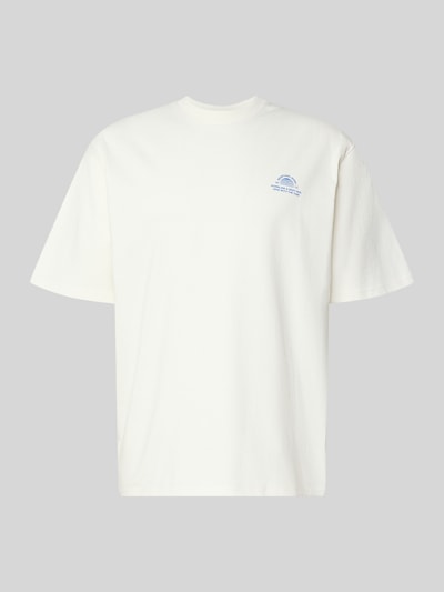 Produktfoto, T-Shirt mit Statement-Print und Rundhalsausschnitt von Redefined Rebel in Weiß, Baumwoll-Mix, Relaxed Fit, Modell Bruno