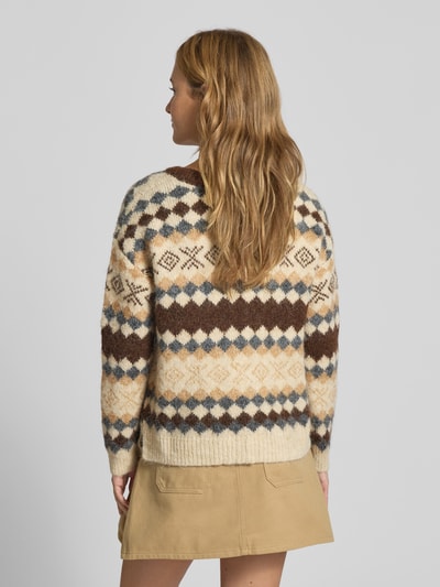 Pepe Jeans Regular fit gebreide pullover met wol, modell 'CELESTINE' Chocoladebruin - 5