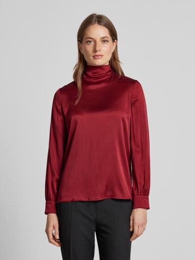 Max Mara Studio Regular Fit Bluse mit Seide-Anteil mit Stehkragen Modell 'MARAT' Bordeaux 4