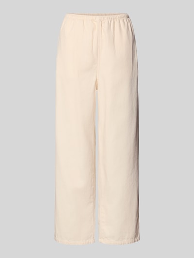 Produktfoto, Wide Fit Stoffhose mit elastischem Bund Modell 'Lycaz' von American Vintage, reine Baumwolle, cremefarben, glatte Textur.