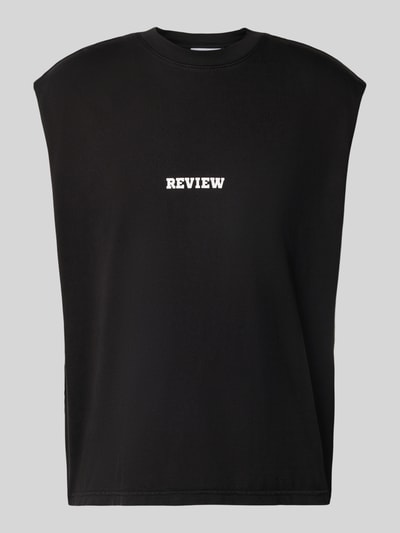 REVIEW Tanktop met labelprint Zwart - 2