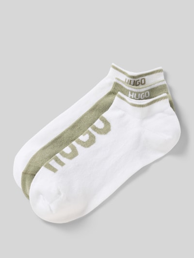 HUGO Skarpetki sneaker z mieszanki bawełny w 3‑pakiecie Khaki 1