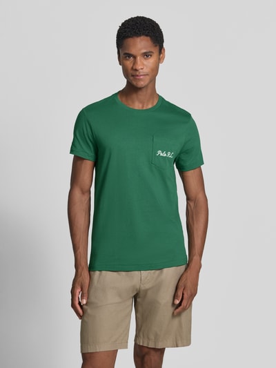 Polo Ralph Lauren Slim fit t-shirt van pure katoen met polo bear motiefprint Donkergroen - 4