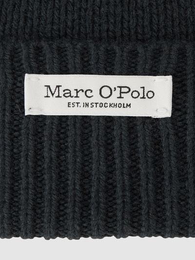 Marc O'Polo Beanie mit Label-Detail Dunkelgruen 2