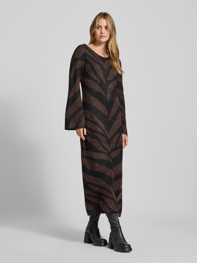 ICHI Midikleid in Strick-Optik Modell 'Dasila' Black 1