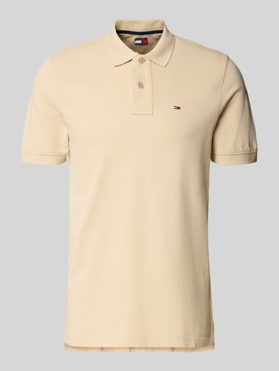 Produktfoto, Regular Fit Poloshirt aus reiner Baumwolle von Tommy Jeans, Optik: Unifarben, Logo-Stitching, Polokragen, Kurzarm, Piqué-Struktur