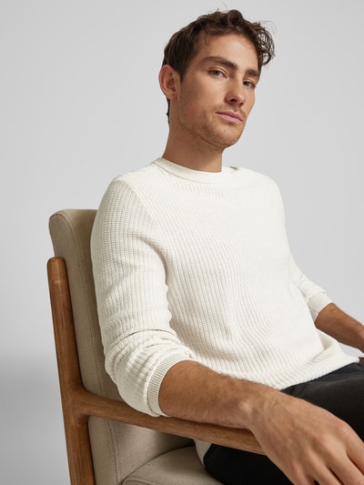 MCNEAL Strickpullover mit Strukturmuster Offwhite Melange 3