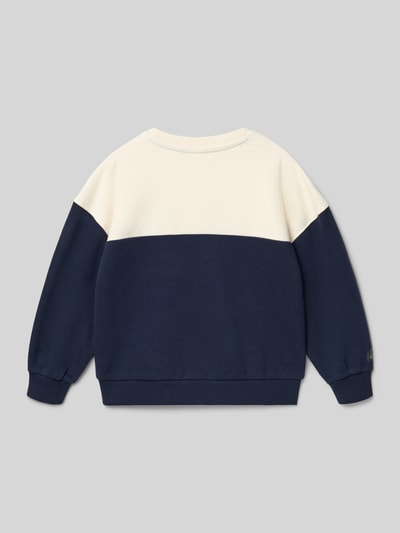 Produktfoto, Relaxed Fit Sweatshirt aus Baumwoll-Mix von s.Oliver RED LABEL in Two-Tone-Optik, navy und creme, gerippte Bündchen, Sweat-Textur