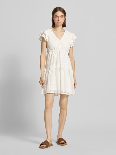 ONLY Tailliertes Blusenkleid aus Baumwoll-Mix Modell 'HELENA' Offwhite 1