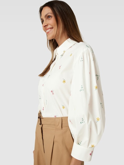 Weekend Max Mara Blouse met bloemenstitchings, model 'VILLAR' Wit - 3