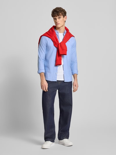 Tommy Jeans Koszula casualowa o kroju slim fit z tkaniny Oxford Jasnoniebieski melanż 1
