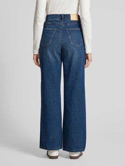 Only Wide Leg Jeans aus reiner Baumwolle mit Kontrastnähten Modell 'HOPE' Jeansblau 5