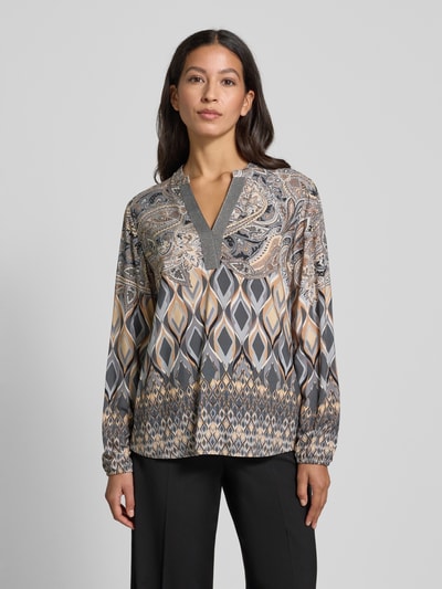 Betty Barclay Bluzka tunikowa o kroju relaxed fit z czystej wiskozy model ‘September’ Jasnoszary 4