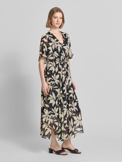 s.Oliver RED LABEL Tailliertes Chiffonkleid mit Allover-Muster Black 1