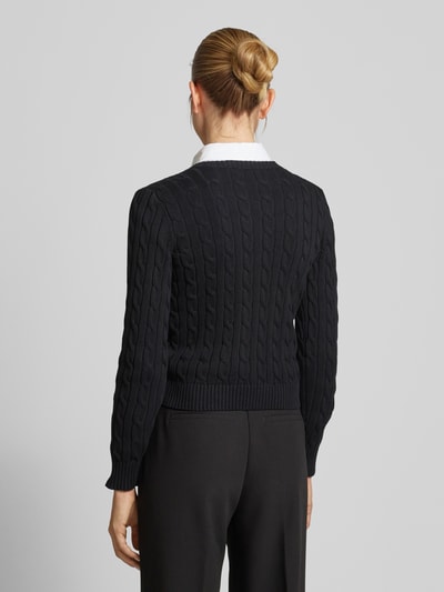 Lauren Ralph Lauren Strickcardigan mit Zopfmuster Modell 'RALHAN' Black 5