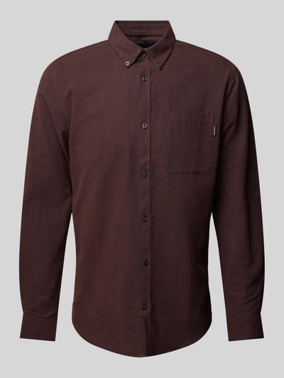 Lindbergh Freizeithemd mit Button-Down-Kragen Bordeaux 2