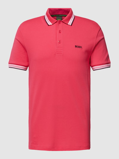 BOSS Green Poloshirt mit Kontraststreifen Modell 'PADDY' Pink 2