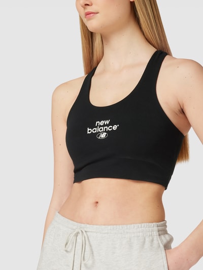 New Balance Crop Top mit Label-Print Black 3