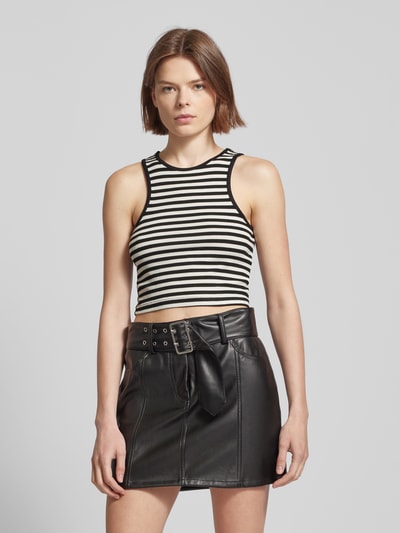 Only Crop Top mit Streifenmuster Modell 'BELIA' Weiss 4