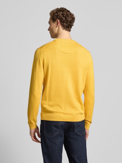 Tom Tailor Regular Fit Strickpullover aus reiner Baumwolle GELB 5