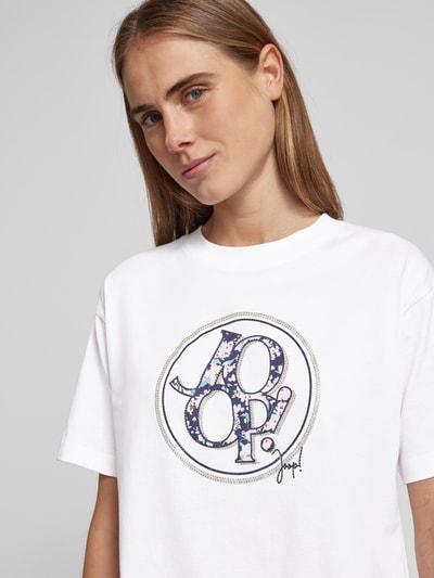 JOOP! T-shirt met strass-steentjes, model 'Tashi' Offwhite - 3