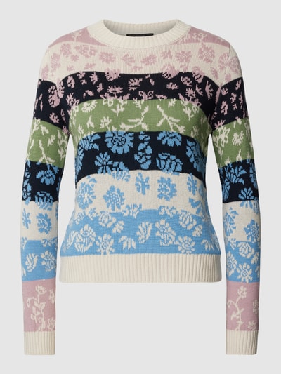 Weekend Max Mara Gebreide pullover met all-over bloemenmotief, model 'FLERES' Lichtblauw - 2