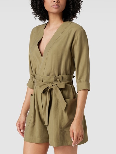 Mango Playsuit mit Stoffgürtel Khaki 4