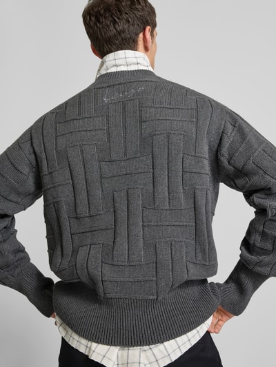 Kenzo Pullover in Strick-Optik Dunkelgrau 3