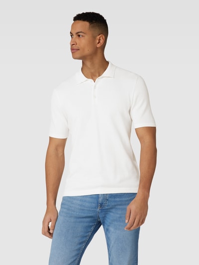CINQUE Poloshirt mit Strukturmuster Modell 'Flavi' Offwhite 4