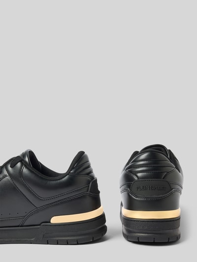 Produktfoto, Sneaker mit Schnürverschluss Modell 'VIPER' von PLEIN SPORT in Schwarz mit strukturierter Sohle, Label-Detail, Abgerundete-Spitze, Absatzhöhe 3 cm, Schafthöhe 9 cm, Schaftweite 8 cm, Herren Sneaker-Fashion.