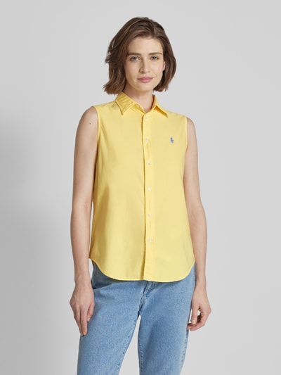 Polo Ralph Lauren Blousetop met labelstitching Geel - 4