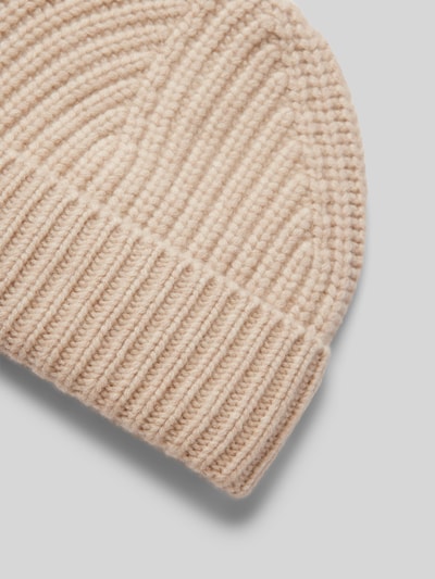 Seeberger Beanie met labeldetail Zand - 2