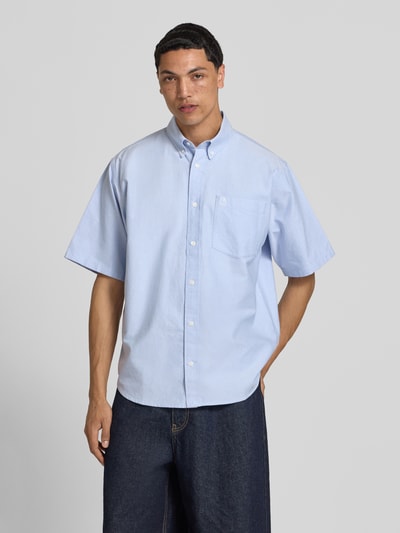 Carhartt Work In Progress Regular Fit Freizeithemd mit Button-Down-Kragen Modell 'Braxton' Hellblau 4