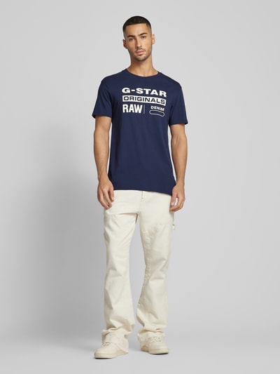 G-Star Raw T-shirt z nadrukiem z logo Granatowy 1