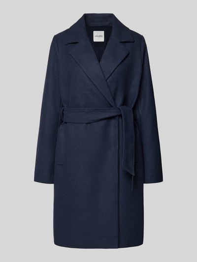 mbyM Lange jas met strikceintuur, model 'Tanni-M' Donkerblauw - 2