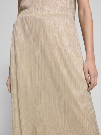 s.Oliver BLACK LABEL Plissérok in midilengte met effectgaren Goud gemêleerd - 3