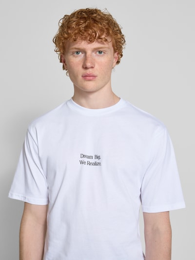 REVIEW T-Shirt mit Statement-Print Weiss 3
