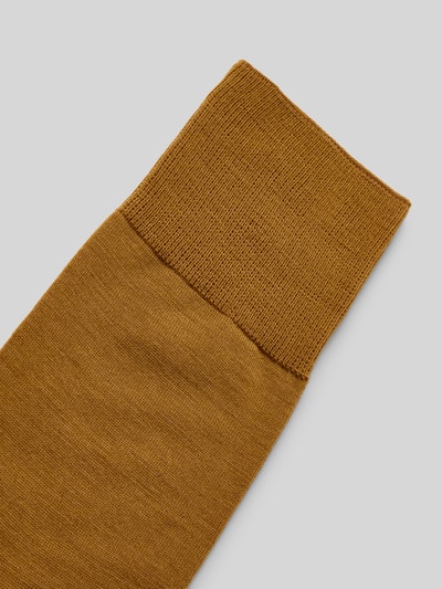 Falke Skarpety z mieszanki żywej wełny z nadrukiem z logo model ‘Airport’ Musztardowy 2