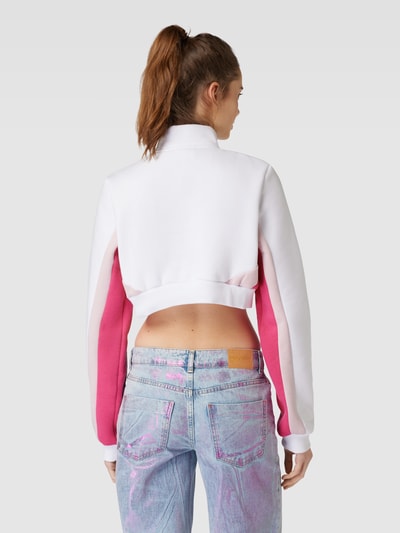 Review Cropped Sweatshirt mit Kontraststreifen Weiss 5