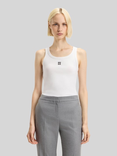HUGO Slim Fit Top aus Baumwoll-Mix Modell 'DATAMIA' Offwhite 4