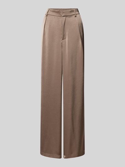 Neo Noir Wide Leg Bundfaltenhose mit Eingrifftaschen Modell 'Alessandra' Taupe 2