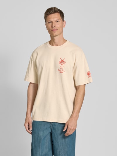 DEUS EX MACHINA T-shirt z nadrukiem z logo Złamany biały 4