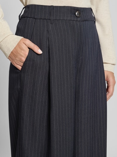 Essentiel Antwerp Wide leg bandplooibroek met viscose, model 'INVEST' Marineblauw - 3