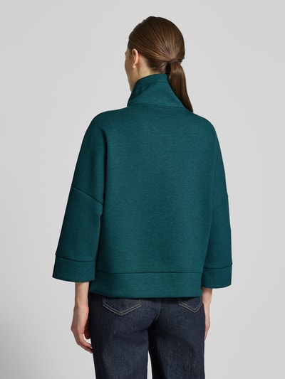 Tom Tailor boxy fit sweatjack met viscosegehalte Donkergroen - 5