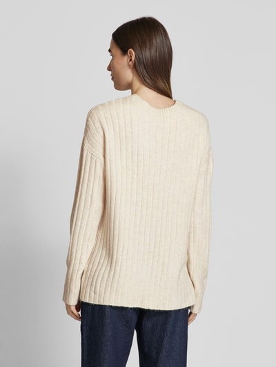 Vila Gebreide pullover met V-hals, model 'MIRAZ' Beige - 5