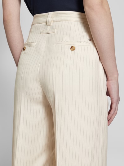 Tommy Hilfiger Wide Leg Stoffhose mit Bügelfalten Sand 3